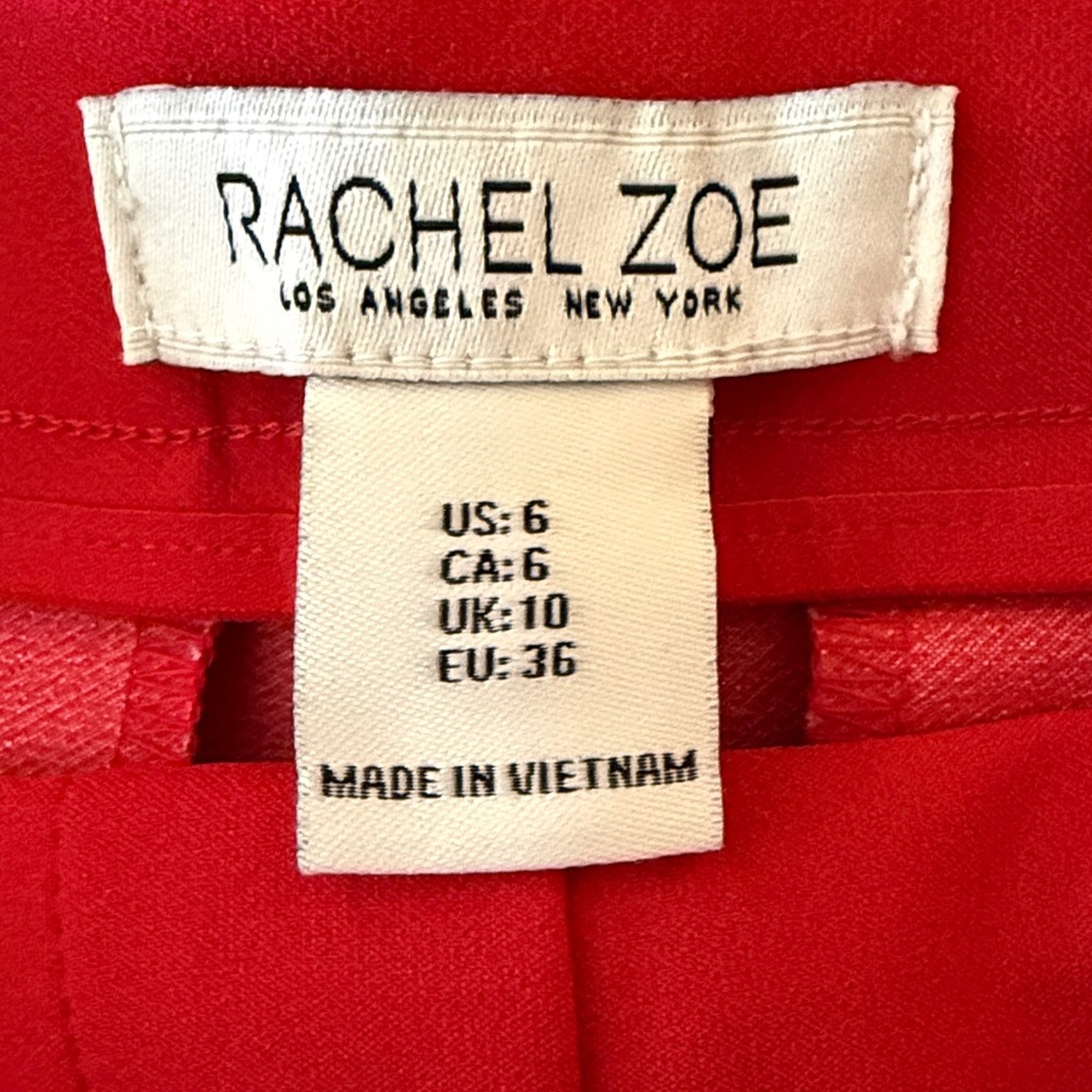Rachel Zoe Vibrant Red High-Waist Tailored Shorts - Picture 8 of 10